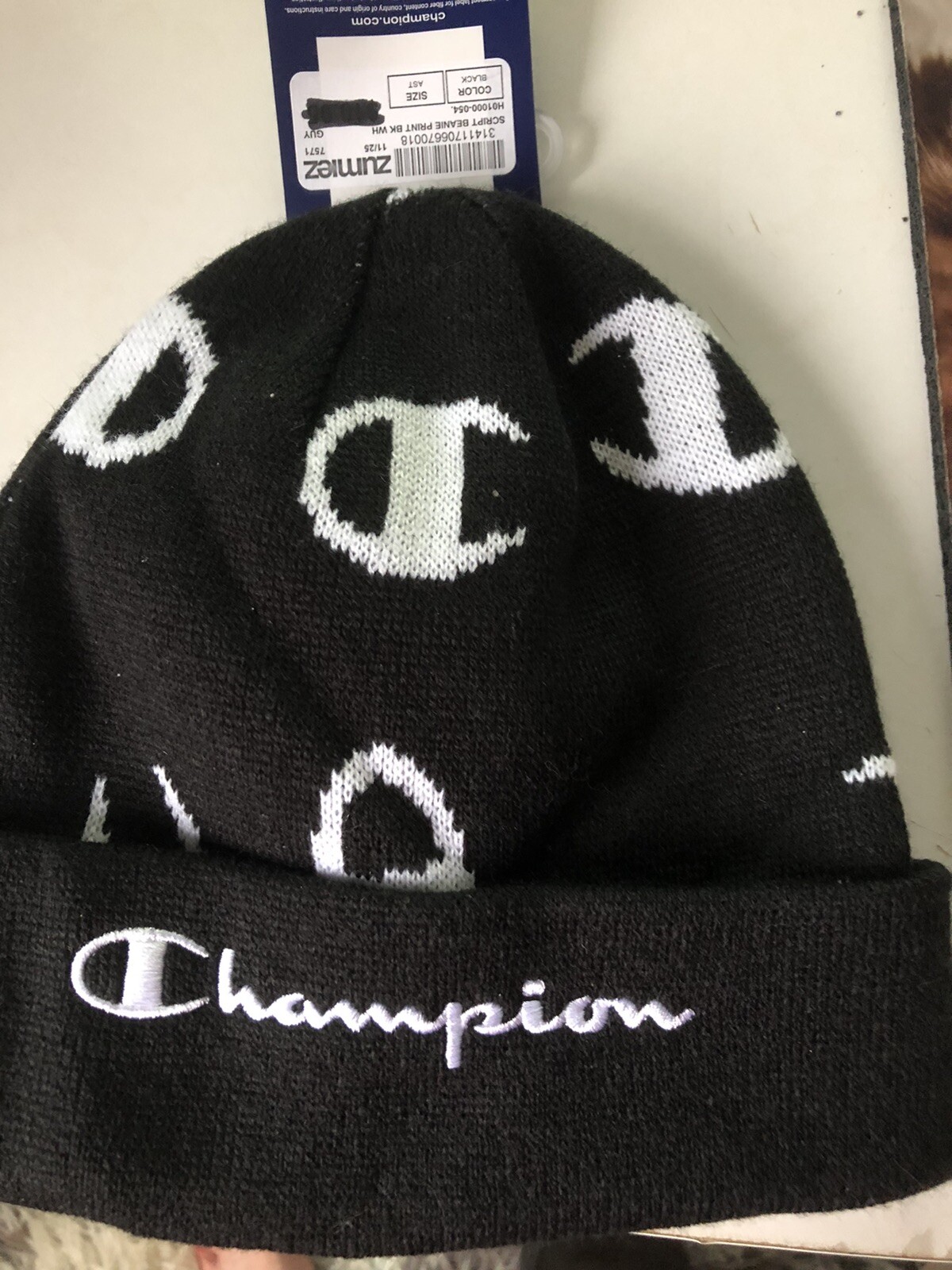 champion script beanie