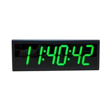 4 inch Digital NTP PoE Clock, Daylight Saving Time, Metal Case, Black Background