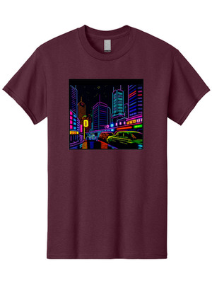 Blade-Runner-Cityscape Mens Graphic Tee, 100% Cotton, Casual Summer Wear