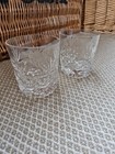 Pair of Royal Brierley Crystal Whisky Glasses Bruce Pattern Cut Signed 7.6cm
