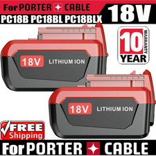 2-Pack 8.0Ah Lithium Battery for Porter Cable 18Volt PC18BLX PC18BL OR Charger