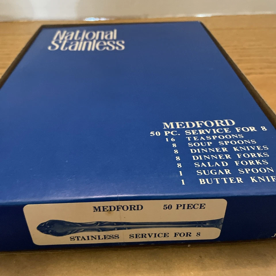 Medford 50Piece Stainless Service For 8 National Silver Company - Image 3 of 4