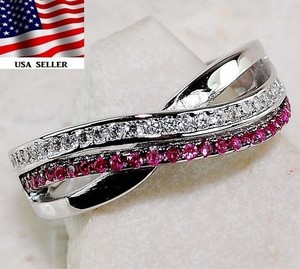 1CT Heat Treated Rubellite Tourmaline 925 Solid Sterling Silver Ring Sz 6 U3-7