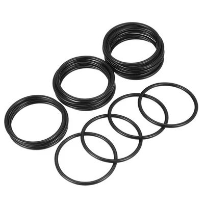 20 anneaux métalliques 2" zinc allié, boucles O noir mat - Photo 1/4
