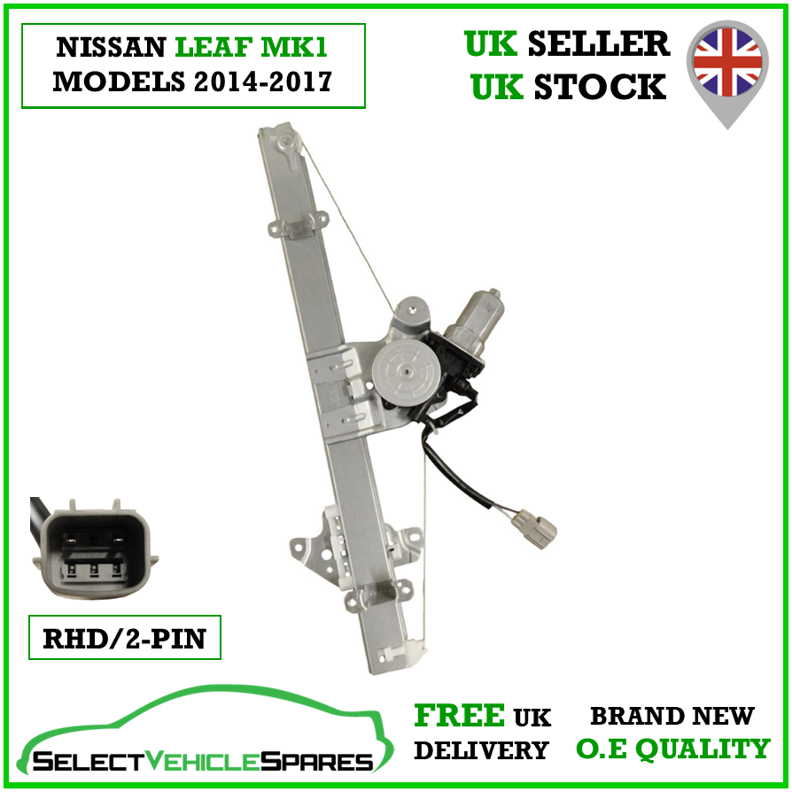 NEW NISSAN LEAF MK1 PASSENGER LEFT FRONT WINDOW REGULATOR MOTOR (RHD) 2014-2017