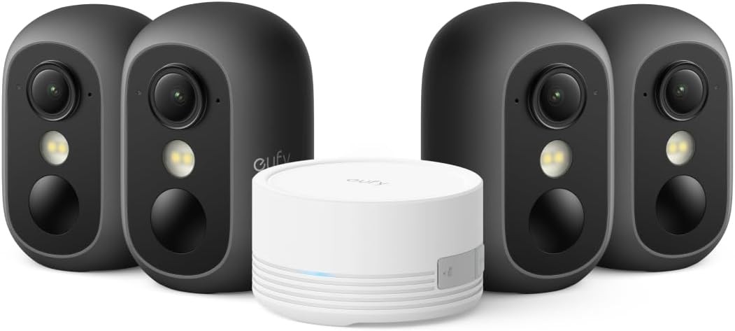 eufy eufyCam C35 4-Cam Kit Wireless Outdoor Security Camera Color Night ...