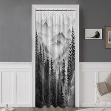 Black and White Forest Small Shower Curtain Stand Up Stall Shower Curtains Rv...