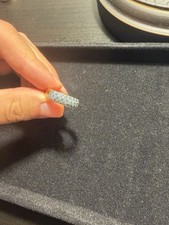 Vintage 18ct Gold Natural Diamond & Blue Treated Diamond Pavé Ring 6g