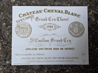 etikett chateau cheval blanc 1988