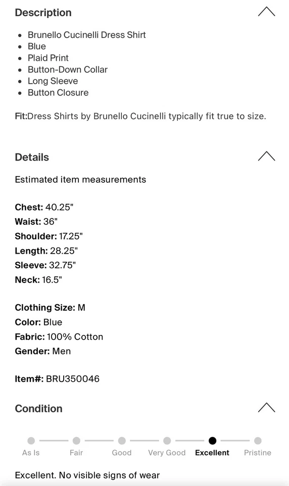 Medium BRUNELLO CUCINELLI Check Button Shirt - Image 4 of 4