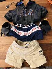 Build A Bear BAB Dugout New York Mets Jacket Cleats Patriotic Boxers Shorts MLB