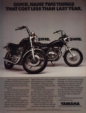 1980 Yamaha XS650 XS400 Motorcycle: Two Things That Cost Less Vintage Print Ad