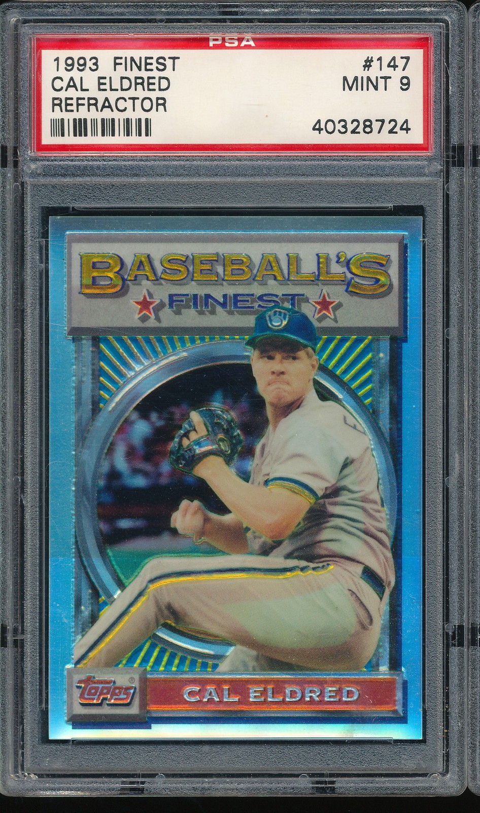 1993 Finest refractor Cal Eldred #147 PSA 9 - Brewers