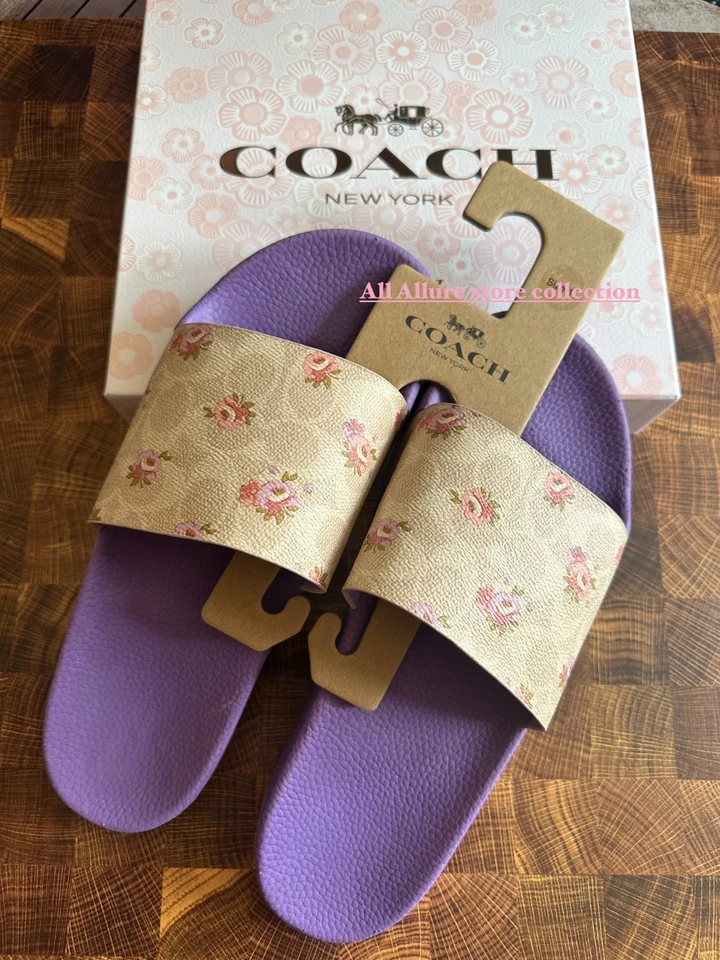 BN Coach Feminino Udele Sport Slide In Signature Lona Floral Areia CAR30 EUA 11 - Imagem 2 de 4