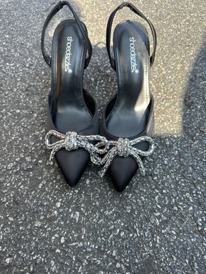 Women s Size 6 Black Heels With Sparkle Ribbon Detail Shoedazzle