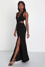 NEW with Tags Lulus Gorgeous Affair Cutout Backless Maxi Dress - Black - Large