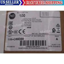Allen Bradley 100-C85D00 CONTACTOR 85 AMP 110/120 VAC 50/60 HZ STOCK L-015C