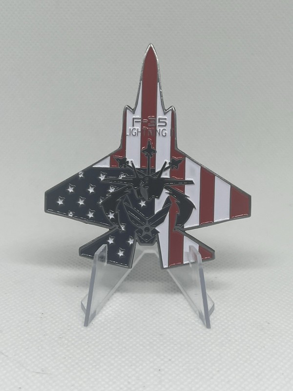 United States Air Force F-35 Lightning Jet Shaped Challenge Coin