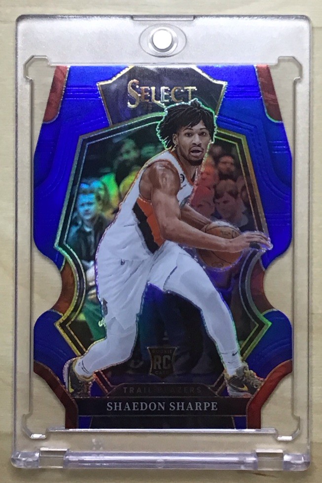 🔥2022-23 Select Premier Level Shaedon Sharpe #189 Blue Prizm Die-Cut /249 (RC)