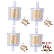 Pack of 4 Universal 3/8" Gas Inline Fuel Filters - Universal Replacement
