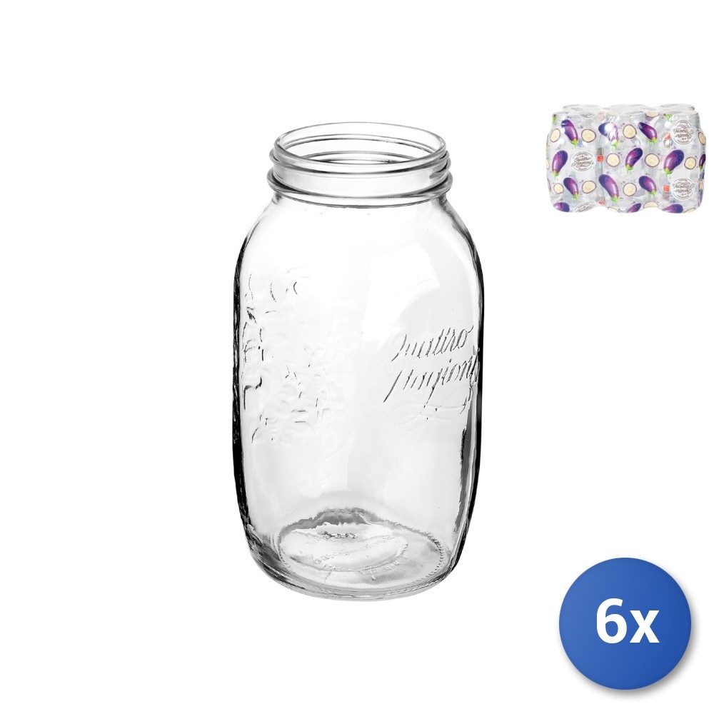 6X Jars 4 Seasons Bormioli Gr 1500, Transparent Glass