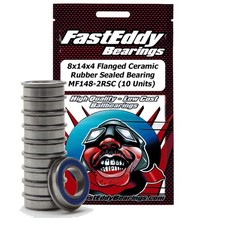 8x14x4 Flanged Ceramic Rubber Sealed Bearing MF148-2RSC 10 Units