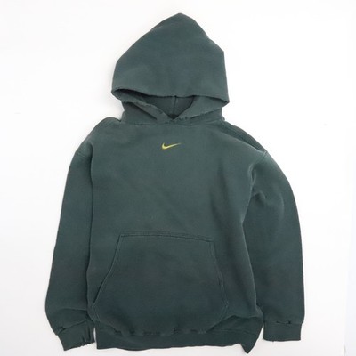 Vintage Nike Middle Swoosh Sweatshirt Hoodie Size Medium Green 90s