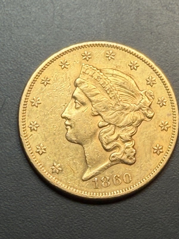 1860 $20 Gold Liberty Head Double Eagle