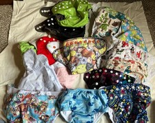 Cloth Diaper Lot Baby Goal One Size Twinkie Tush StarWars 18 Mon Iplay Swim READ
