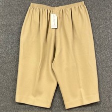 Alfred Dunner Capri Pant Womens 22W Tan Elastic Waist USA Made - NEW