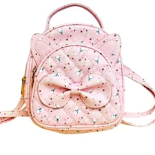 Under One Sky Pink Frenchie Ears French Bulldog Print Mini Backpack 