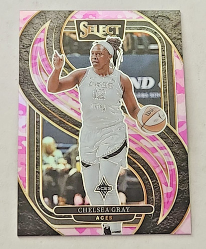Chelsea Gray Pink Camo Prizm #\'d /175 (2025 Panini Select WNBA #128 SP SPP Aces)