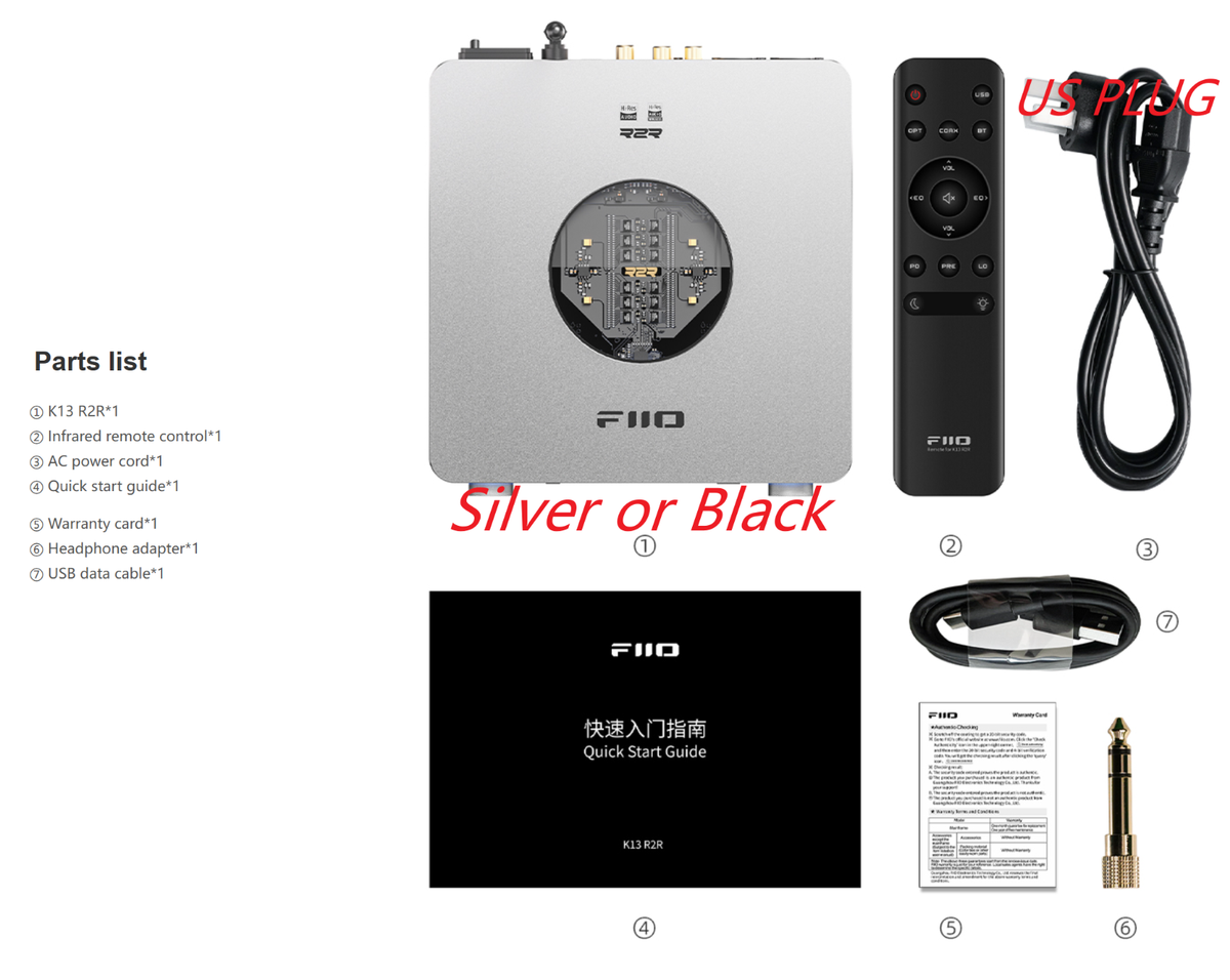 FiiO K13 R2R Desktop DAC & Headphone Amp, 24Bit DAC, Bluetooth 