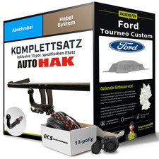 Für FORD Tourneo Custom V362, F3 Anhängerkupplung abnehmbar +eSatz 13pol 16- AHK