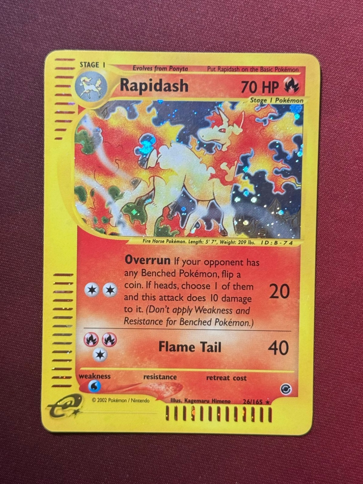 RAPIDASH 26/165 Expedition HOLO rare E-READER Pokemon TCG card NM+ CLEAN!