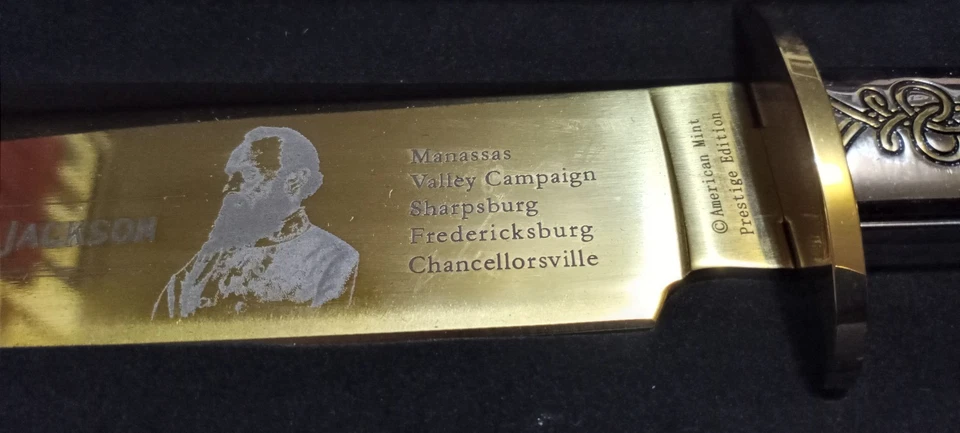 American Mint Generals Of Confederacy Stonewall Jackson Bowie Knife W/COA NOS - Image 3 of 4