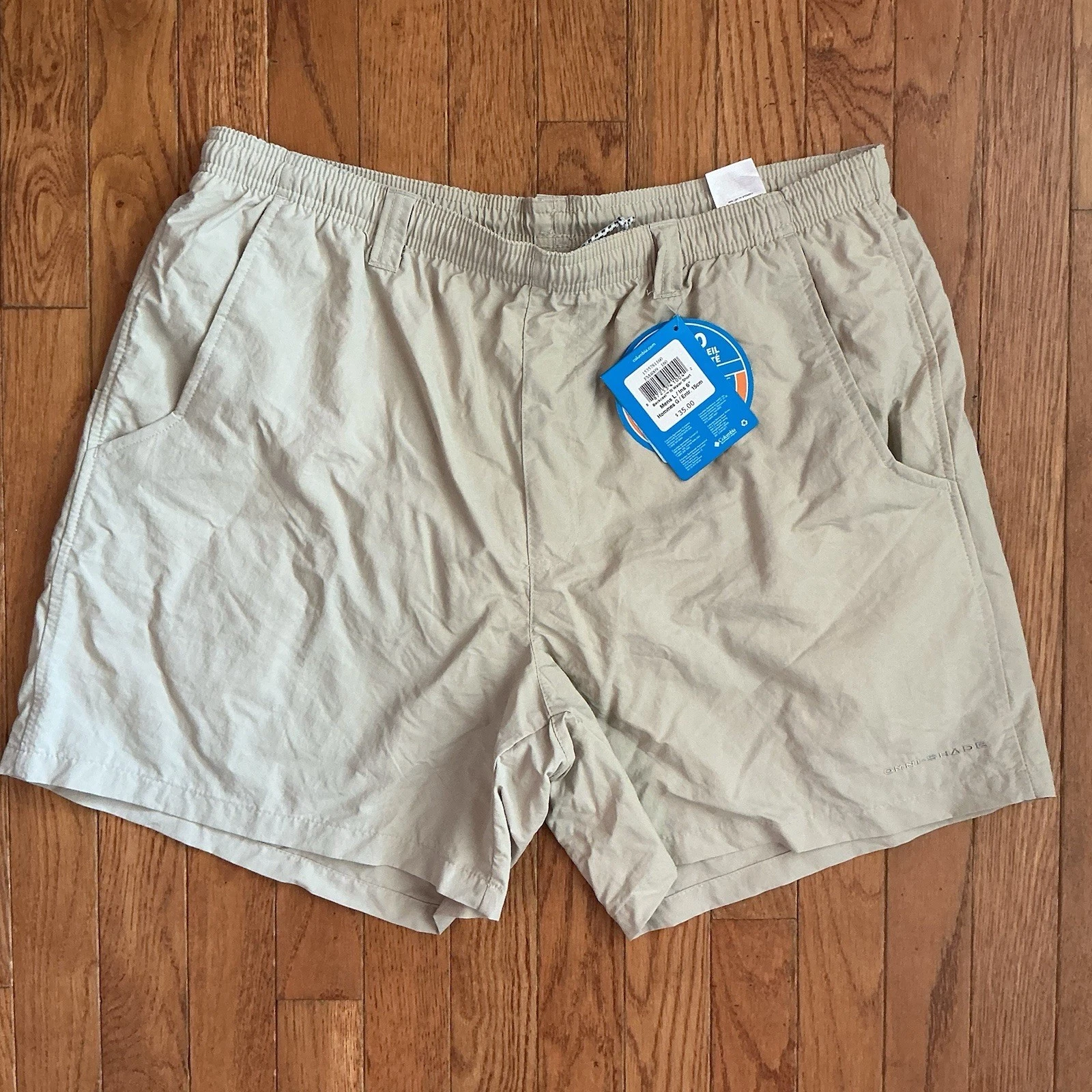 New Men's Columbia PFG Backcast iii water/fishing shorts - Khaki - L- New