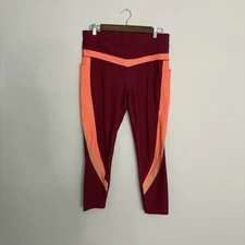 Xersion Women’s Large Pink Leggings 7/8 Ankle Quick Dri Pockets S4