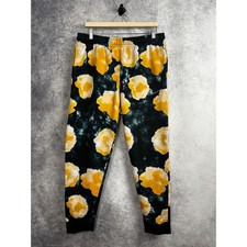 Nike Men's Yellow Floral Club Fleece Lounge Joggers Pants Size XL