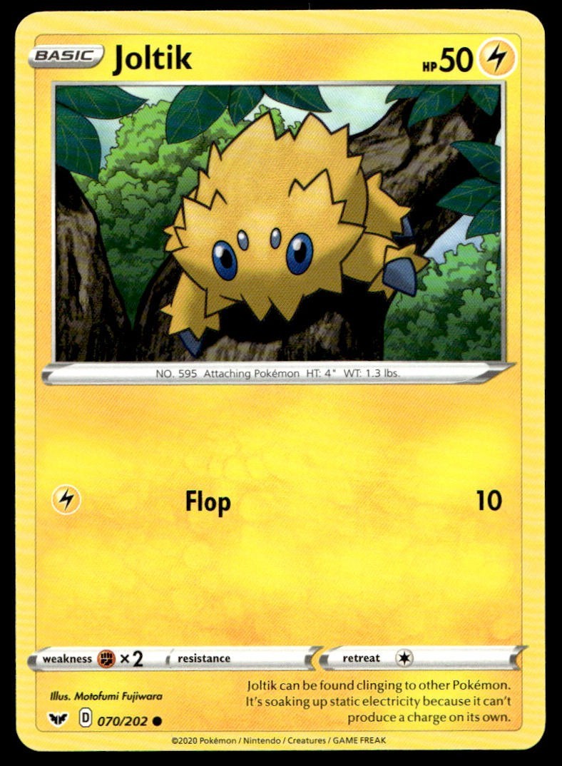 Joltik 70/202 Pokemon Card Sword & Shield Common 50 HP Near Mint C27