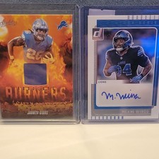 Absolute & Donruss Football Card Lot Gibbs Patch & Wingo Auto Lions 2 Cards