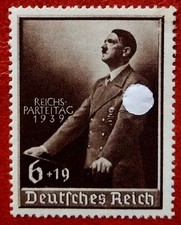 Briefmarke Deutsches Reich DR 1939 Adolf Hitler Reichsparteitag Nürnberg