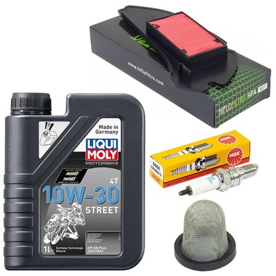 Öl Wartung Set 1L Ölsieb Luftfilter Zündkerze für Honda SH 125 i D DD DT 2001-12