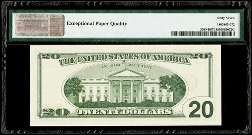 Near Solid Serial Number 55555551 1999 $20 Dollar Fancy Binary Serial PMG 67 EPQ - Picture 2 of 2