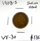 1908-S 1C Indian Head Cent in VF+ Very Fine+ Condition