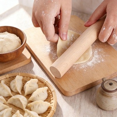 3 Stück Cremeweiß Holz Nudelholz Set Naturmaterial für Knödel Vorbereitung