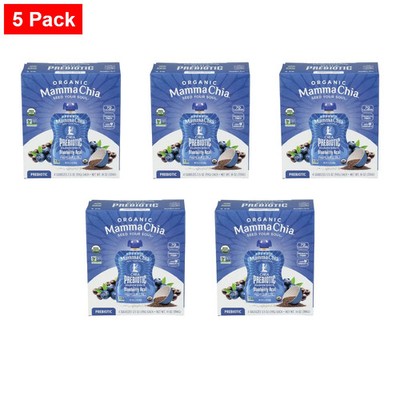 Mamma Chia Organic Blueberry Acai Chia Prebiotic Squeeze 3.5 oz  - 5 Packs