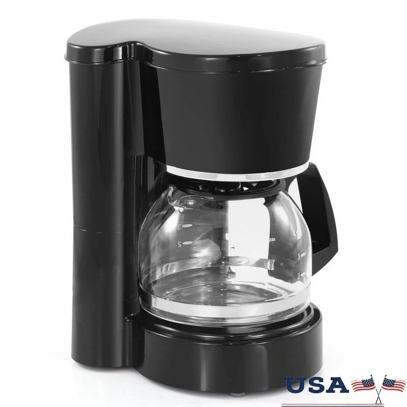 Compact 5-Cup Coffee Maker Brew System W/ Pause N Serve & Built-In Filter Black