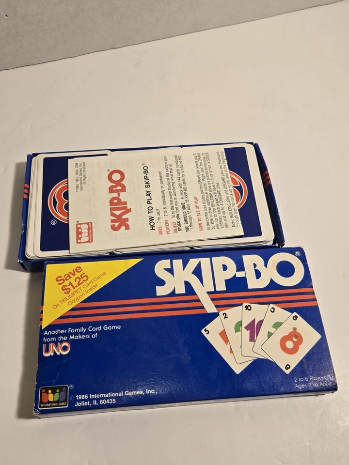 Skip-Bo International Games 1986 Vintage Card Game Complete With Instructions - Image 3 of 4