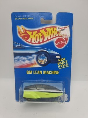 Vintage 1991 Mattel Hot Wheels New Paint Style GM Lean Machine #268 Neu auf Karte